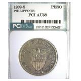 1909-S Peso PCI AU58 Philippines