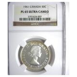 1961 50 Cents PCI PL65 UC Canada
