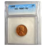 1958 Cent ICG MS67 RD LISTS $450
