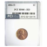 1924-D Cent MS66+ RD LISTS $75000 IN 66
