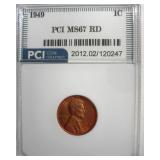 1949 Cent MS67 RD LISTS $2350