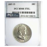 1957-D Franklin MS66 FBL LISTS $160
