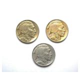 1936 1937x2 Nickel BU 3 Pc Buffalo Lot