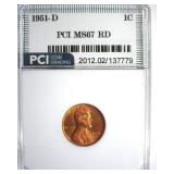 1951-D Cent MS67 RD LISTS $225