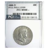 1960-D Franklin MS66+ FBL LISTS $3850