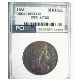 1685 Silver Medal PCI AU55 Great Britain