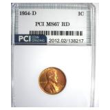 1954-D Cent MS67 RD LISTS $475
