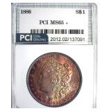 1886 Morgan PCI MS65+ Golden Purple