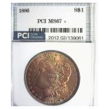 1886 Morgan MS67+ LISTS $3150