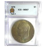 1976 T2 Ike ICG MS67 Golden Toning