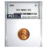 1955 Cent MS67 RD LISTS $850
