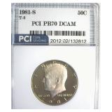 1981-S T2 Kennedy PR70 DCAM LISTS $575