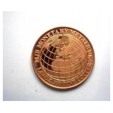 1oz Copper Round Globe And Gears