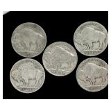 1927 23 29 30 34 Nickel 5 Pc Buffalo Lot
