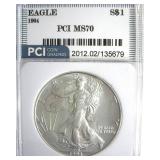 1994 Silver Eagle MS70 LISTS $9000