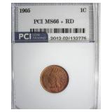 1905 Cent MS66+ RD LISTS $4000
