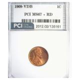 1909-VDB Cent MS67+ RD LISTS $5250