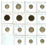 1882-1930 Some Silver Canada 15pcs
