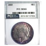 1923 Peace PCI MS65 Purple Toning