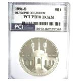 1984-S S$1 Coliseum PR70 DCAM LISTS $140