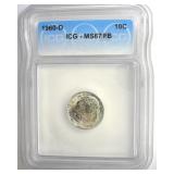 1960-D Dime ICG MS67 FB LISTS $400