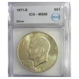 1971-S Silver Ike ICG MS68 LISTS $6500