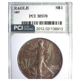 1987 Silver Eagle MS70 LISTS $1000