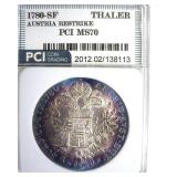 1780-SF Restrike Thaler PCI MS70 Austria