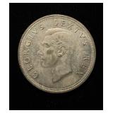 1952 Silver 5 Shillings Ch UNC