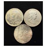Three Old Silver Halves