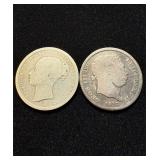 Old Silver Shillings Group of 2