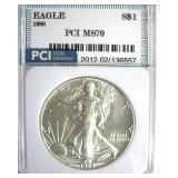 1988 Silver Eagle MS70 LISTS $2350