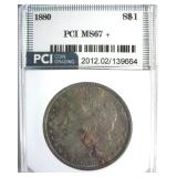 1880 Morgan MS67+ LISTS $60000 IN 67
