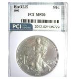1997 Silver Eagle MS70 LISTS $1800