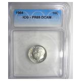 1964 Dime ICG PR69 DCAM
