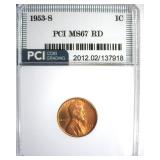 1953-S Cent MS67 RD LISTS $225