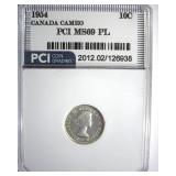 1954 10 Cents PCI MS69 PL Cameo Canada