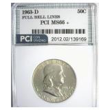 1963-D Franklin MS66+ FBL LISTS $3000