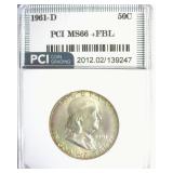 1961-D Franklin MS66+ FBL LISTS $17500