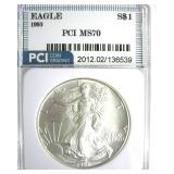 1993 Silver Eagle MS70 LISTS $3400