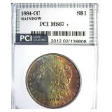 1884-CC Morgan MS67+ Rainbow LISTS $27500