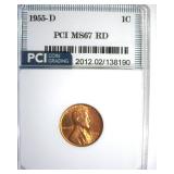 1955-D Cent MS67 RD LISTS $450