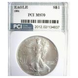 1994 Silver Eagle MS70 LISTS $9000