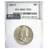 1958-D Franklin MS67 FBL LISTS $1100