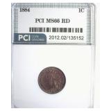 1884 Cent MS66 RD LISTS $5500