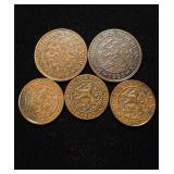 1880-1940 Netherlands 5pcs Hi Grade