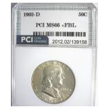 1962-D Franklin MS66+ FBL LISTS $8500