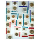 1960-2003 Coins From Mint Sets Still in Cellophane