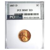 1957-D Cent MS67 RD LISTS $400