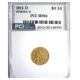 1911-D Strong D Gold $2.50 MS64 LISTS $23K KEY